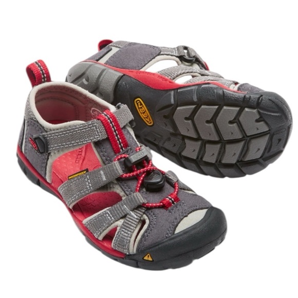 Keen Seacamp II Sandals Waterproof US 5 EU 37 Gray Red Hiking Water Shoes     G - Picture 1 of 16